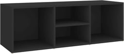 vidaXL - Schoenenopbergbank - 105x35x35 - cm - bewerkt - hout - zwart