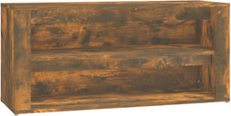 vidaXL - Schoenenrek - 100x35x45 - cm - bewerkt - hout - gerookt - eikenkleurig