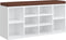 vidaXL - Schoenenrek - 103x30x48 - cm - bewerkt - hout - hoogglans - wit