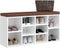 vidaXL - Schoenenrek - 103x30x48 - cm - bewerkt - hout - hoogglans - wit
