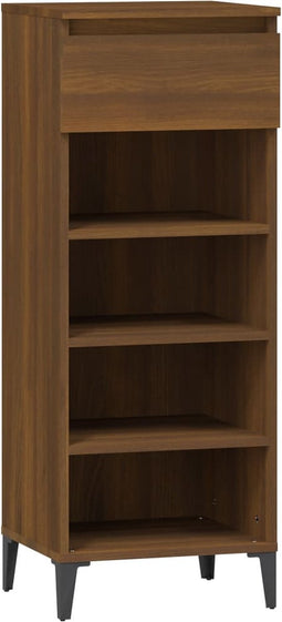 vidaXL - Schoenenrek - 40x36x105 - cm - bewerkt - hout - bruin - eikenkleur
