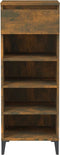 vidaXL - Schoenenrek - 40x36x105 - cm - bewerkt - hout - gerookt - eikenkleurig
