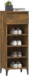 vidaXL - Schoenenrek - 40x36x105 - cm - bewerkt - hout - gerookt - eikenkleurig