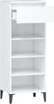 vidaXL - Schoenenrek - 40x36x105 - cm - bewerkt - hout - hoogglans - wit