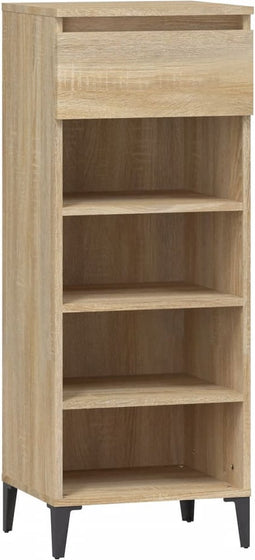 vidaXL - Schoenenrek - 40x36x105 - cm - bewerkt - hout - sonoma - eikenkleurig