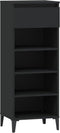 vidaXL - Schoenenrek - 40x36x105 - cm - bewerkt - hout - zwart