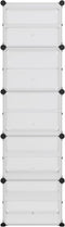 vidaXL - Schoenenrek - 44x31,5x153,5 - cm - polypropeen - transparant