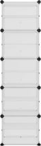 vidaXL - Schoenenrek - 44x31,5x153,5 - cm - polypropeen - transparant
