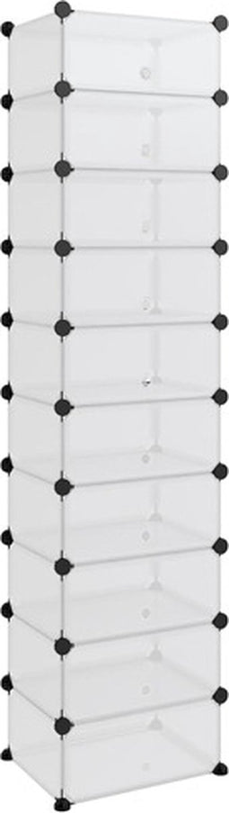 vidaXL - Schoenenrek - 44x32x174 - cm - polypropeen - transparant