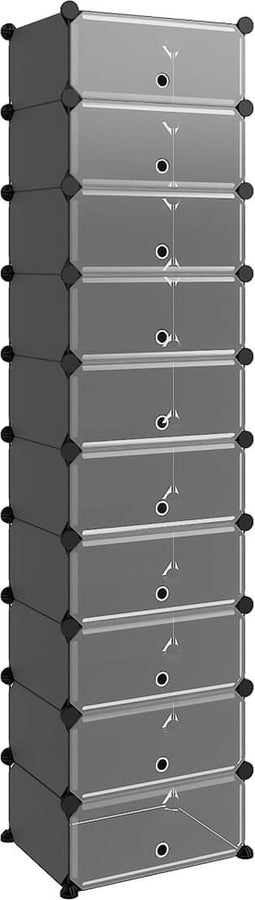 vidaXL - Schoenenrek - 44x32x174 - cm - polypropeen - zwart