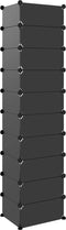 vidaXL - Schoenenrek - 44x32x174 - cm - polypropeen - zwart