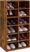 vidaXL - Schoenenrek - 54x34x100,5 - cm - bewerkt - hout - gerookt - eikenkleurig