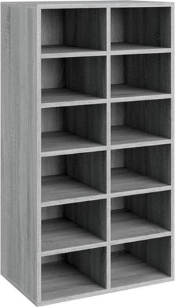 vidaXL - Schoenenrek - 54x34x100,5 - cm - bewerkt - hout - grijs - sonoma - eikenkleur