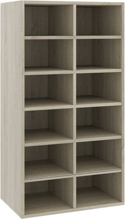 vidaXL - Schoenenrek - 54x34x100,5 - cm - bewerkt - hout - sonoma - eikenkleurig
