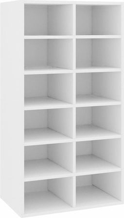vidaXL - Schoenenrek - 54x34x100,5 - cm - bewerkt - hout - wit