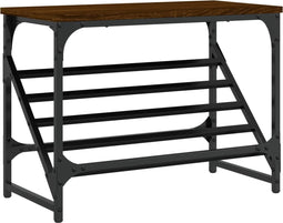 vidaXL - Schoenenrek - 60x30x45 - cm - bewerkt - hout - bruin - eikenkleur
