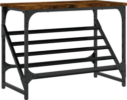 vidaXL - Schoenenrek - 60x30x45 - cm - bewerkt - hout - gerookt - eikenkleurig