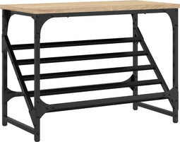vidaXL - Schoenenrek - 60x30x45 - cm - bewerkt - hout - sonoma - eikenkleurig