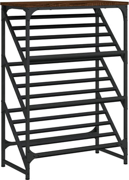 vidaXL - Schoenenrek - 60x30x85 - cm - bewerkt - hout - bruin - eikenkleur