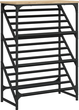 vidaXL - Schoenenrek - 60x30x85 - cm - bewerkt - hout - sonoma - eikenkleurig