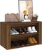 vidaXL - Schoenenrek - 75x35x45 - cm - bewerkt - hout - bruin - eikenkleur