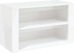 vidaXL - Schoenenrek - 75x35x45 - cm - bewerkt - hout - hoogglans - wit