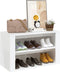 vidaXL - Schoenenrek - 75x35x45 - cm - bewerkt - hout - hoogglans - wit