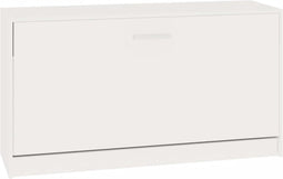 vidaXL - Schoenenrek - 80x24x45 - cm - bewerkt - hout - hoogglans - wit