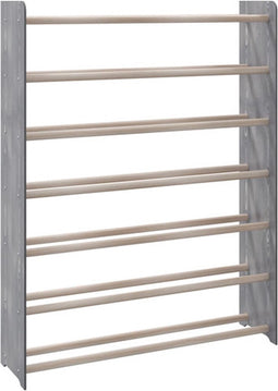vidaXL - Schoenenrek - 90x24x117 - cm - bewerkt - hout - grijs