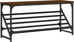 vidaXL - Schoenenrek - 90x30x45 - cm - bewerkt - hout - bruin - eikenkleur