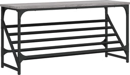 vidaXL - Schoenenrek - 90x30x45 - cm - bewerkt - hout - grijs - sonoma - eikenkleurig