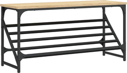vidaXL - Schoenenrek - 90x30x45 - cm - bewerkt - hout - sonoma - eikenkleurig