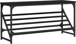 vidaXL - Schoenenrek - 90x30x45 - cm - bewerkt - hout - zwart