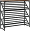 vidaXL - Schoenenrek - 90x30x85 - cm - bewerkt - hout - gerookt - eikenkleurig