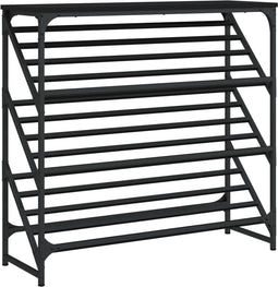 vidaXL - Schoenenrek - 90x30x85 - cm - bewerkt - hout - zwart