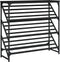 vidaXL - Schoenenrek - 90x30x85 - cm - bewerkt - hout - zwart