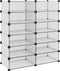 vidaXL - Schoenenrek - 94,5x36,5x106 - cm - polypropeen - transparant