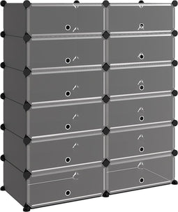 vidaXL - Schoenenrek - 94,5x36,5x106 - cm - polypropeen - zwart