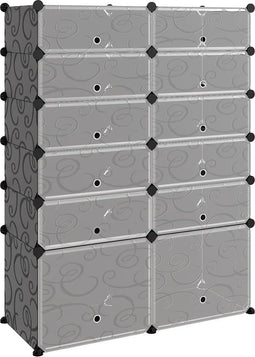 vidaXL - Schoenenrek - 94x37x125 - cm - polypropeen - zwart