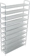 vidaXL - Schoenenrek - met - 10 - schappen - metaal - en - nonwoven - stof - zilverkleur