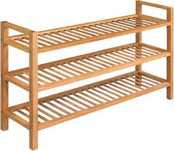 vidaXL - Schoenenrek - met - 2 - schappen - 100x27x40 - cm - massief - eikenhout