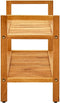 vidaXL - Schoenenrek - met - 2 - schappen - 100x27x40 - cm - massief - eikenhout