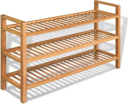 vidaXL - Schoenenrek - met - 3 - schappen - 100x27x60 - cm - massief - eikenhout