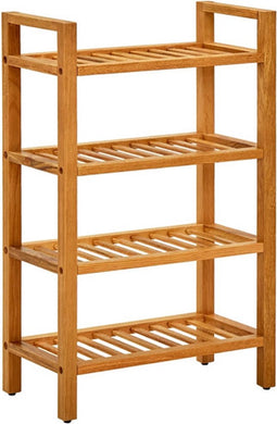 vidaXL - Schoenenrek - met - 4 - schappen - 50x27x80 - cm - massief - eikenhout