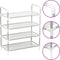 vidaXL - Schoenenrek - met - 4 - schappen - metaal - en - nonwoven - stof - zilverkleur