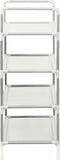 vidaXL - Schoenenrek - met - 4 - schappen - metaal - en - nonwoven - stof - zilverkleur