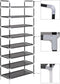 vidaXL - Schoenenrek - met - 4 - schappen - metaal - en - nonwoven - stof - zilverkleur
