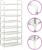 vidaXL - Schoenenrek - met - 4 - schappen - metaal - en - nonwoven - stof - zilverkleur