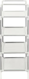 vidaXL - Schoenenrek - met - 4 - schappen - metaal - en - nonwoven - stof - zilverkleur