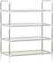 vidaXL - Schoenenrek - met - 4 - schappen - metaal - en - nonwoven - stof - zilverkleur
